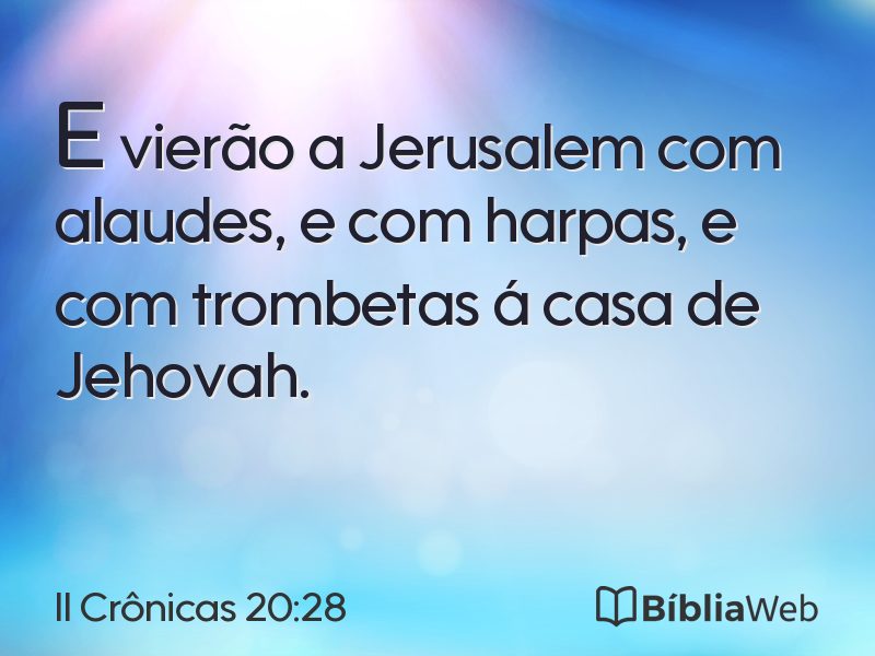 II Crônicas 20:28 em imagem para compartilhar