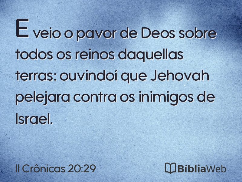 II Crônicas 20:29 em imagem para compartilhar