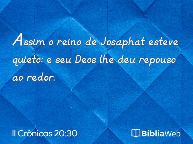 II Crônicas 20:30 em imagem para compartilhar