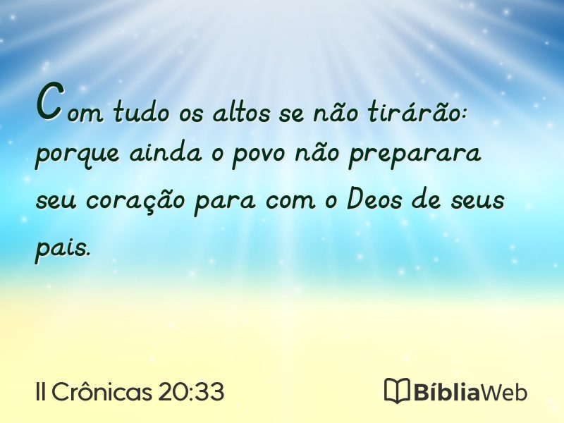 II Crônicas 20:33 em imagem para compartilhar