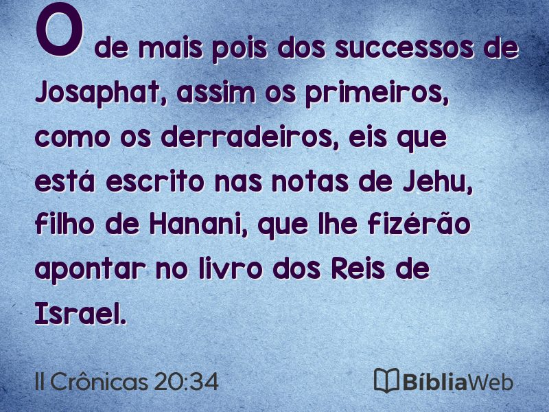 II Crônicas 20:34 em imagem para compartilhar