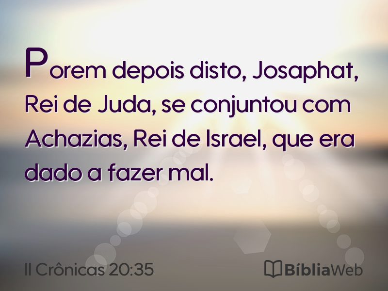 II Crônicas 20:35 em imagem para compartilhar