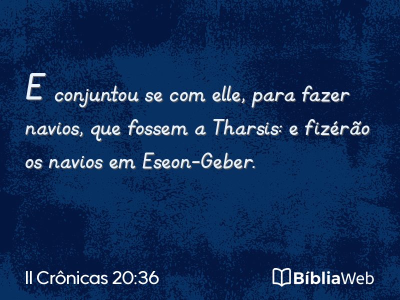 II Crônicas 20:36 em imagem para compartilhar