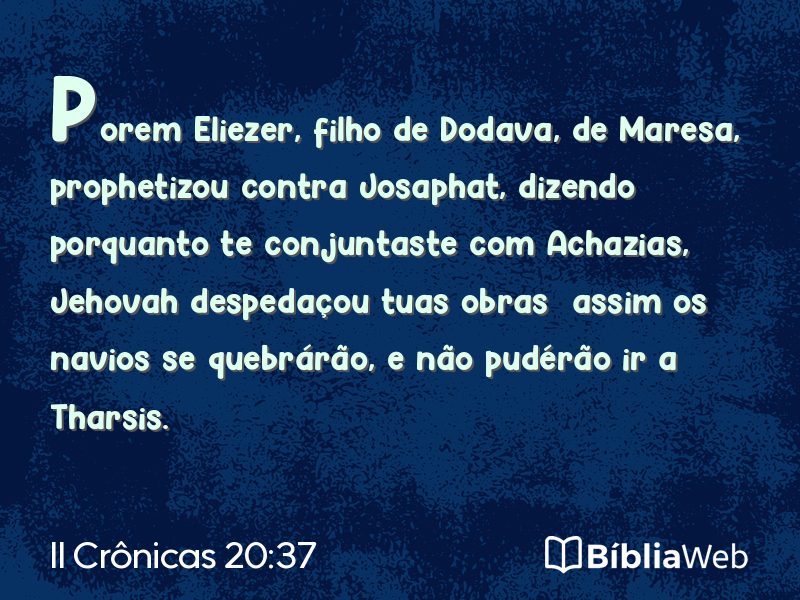 II Crônicas 20:37 em imagem para compartilhar