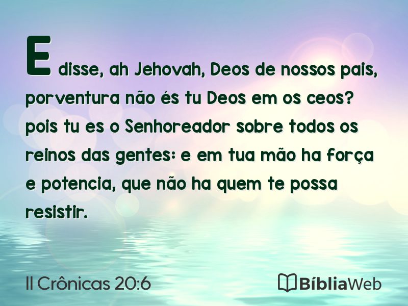 II Crônicas 20:6 em imagem para compartilhar