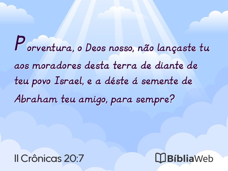 II Crônicas 20:7 em imagem para compartilhar