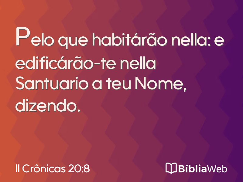II Crônicas 20:8 em imagem para compartilhar