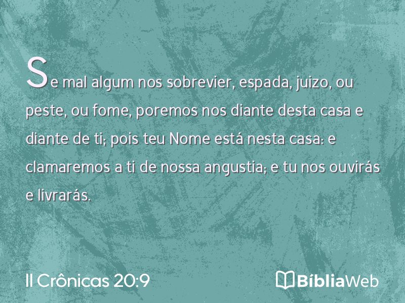 II Crônicas 20:9 em imagem para compartilhar