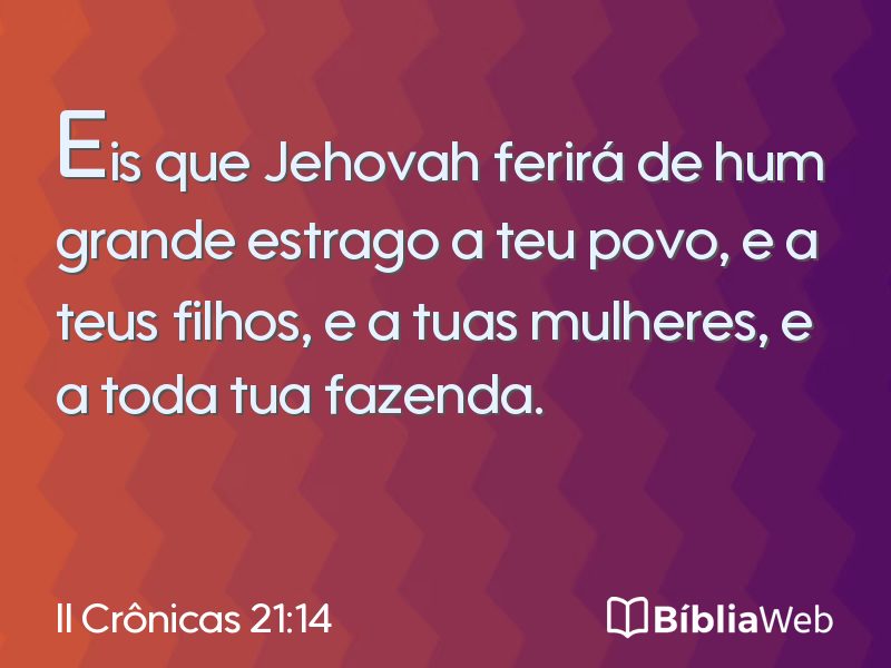II Crônicas 21:14 em imagem para compartilhar