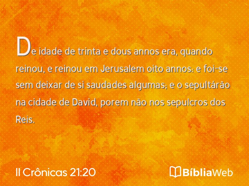 II Crônicas 21:20 em imagem para compartilhar