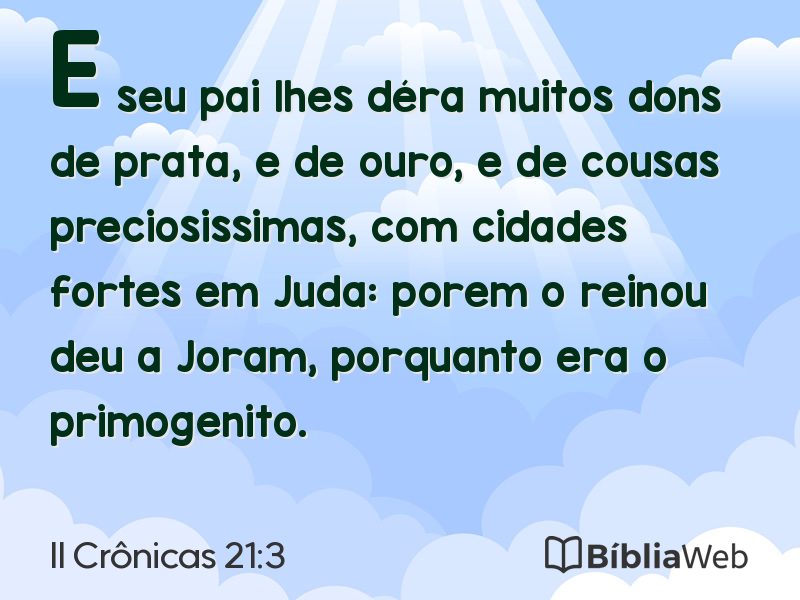 II Crônicas 21:3 em imagem para compartilhar