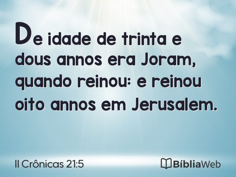 II Crônicas 21:5 em imagem para compartilhar