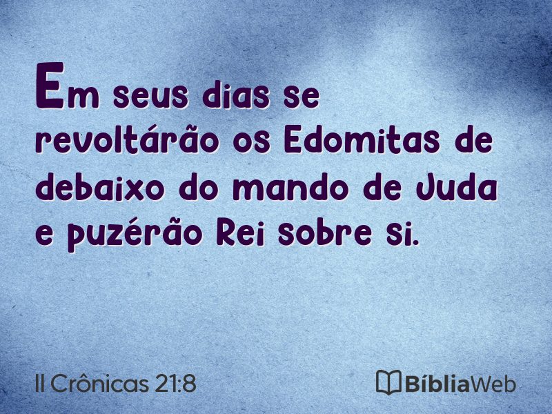 II Crônicas 21:8 em imagem para compartilhar
