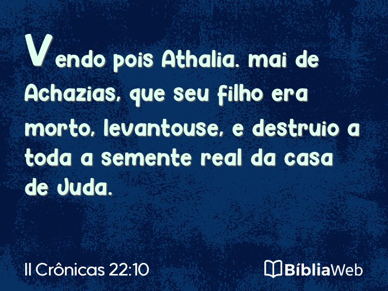 II Crônicas 22:10 em imagem para compartilhar