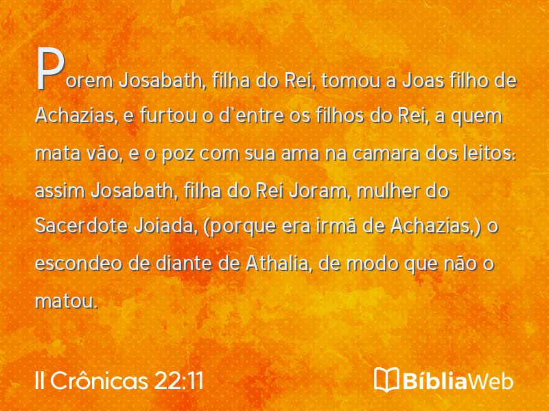 II Crônicas 22:11 em imagem para compartilhar