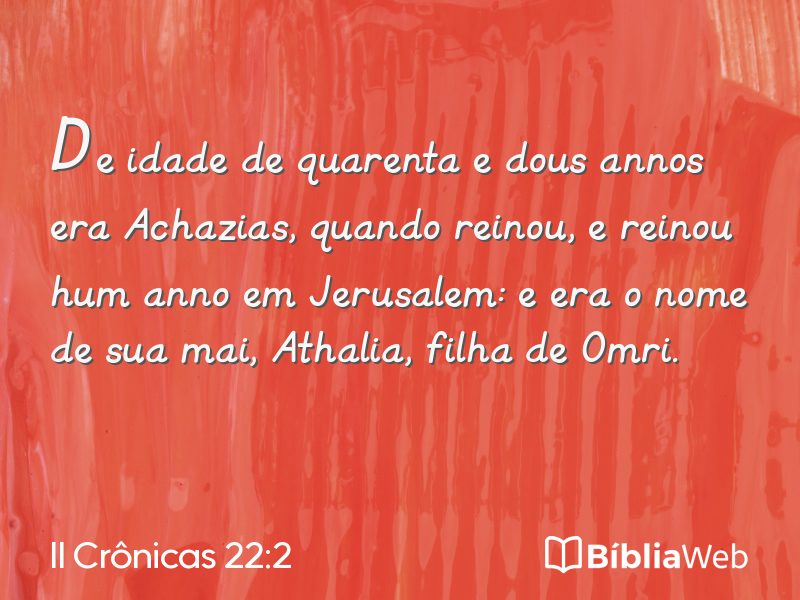II Crônicas 22:2 em imagem para compartilhar