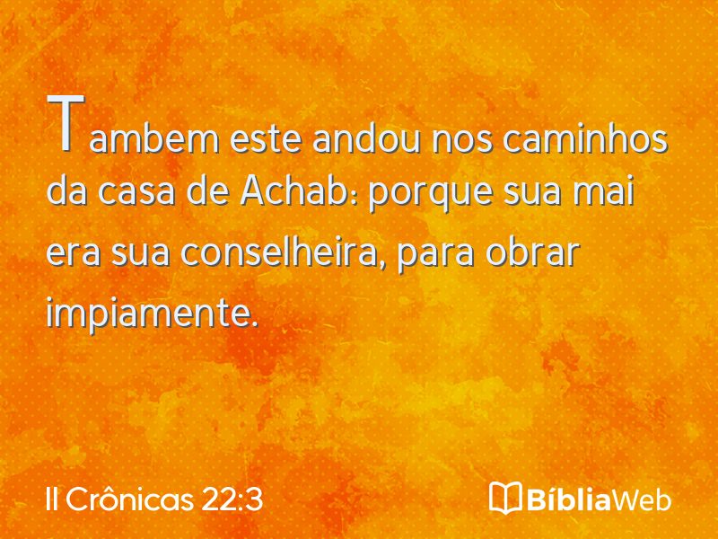 II Crônicas 22:3 em imagem para compartilhar