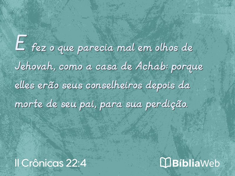 II Crônicas 22:4 em imagem para compartilhar