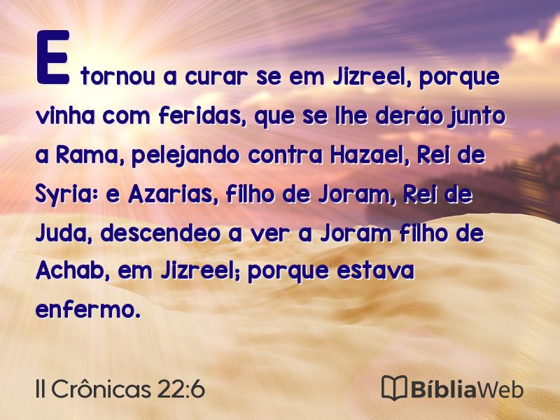 II Crônicas 22:6 em imagem para compartilhar