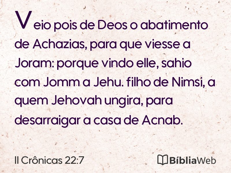 II Crônicas 22:7 em imagem para compartilhar
