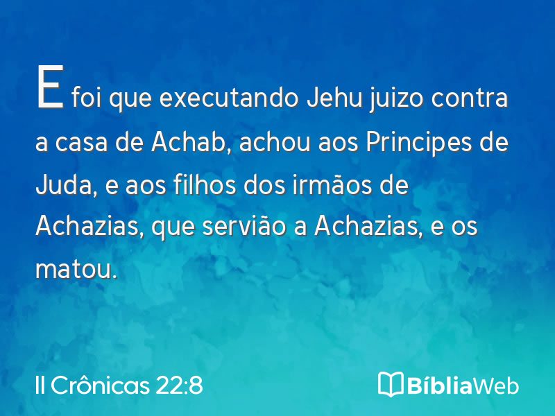 II Crônicas 22:8 em imagem para compartilhar