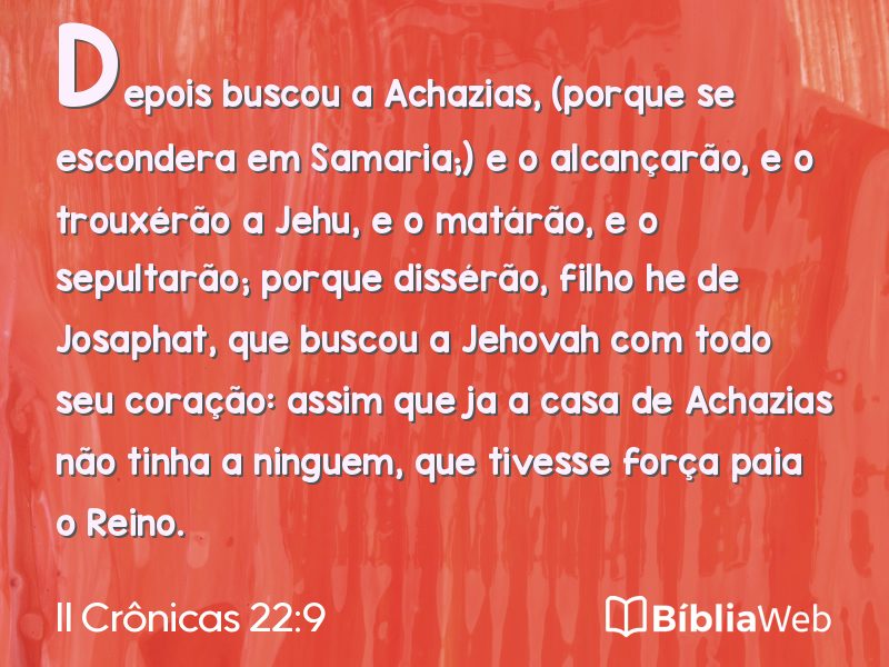 II Crônicas 22:9 em imagem para compartilhar