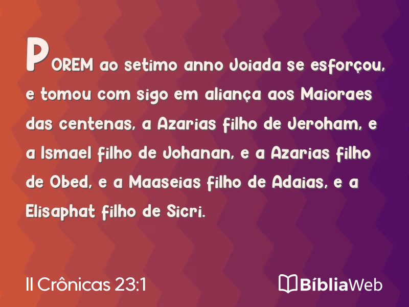 II Crônicas 23:1 em imagem para compartilhar