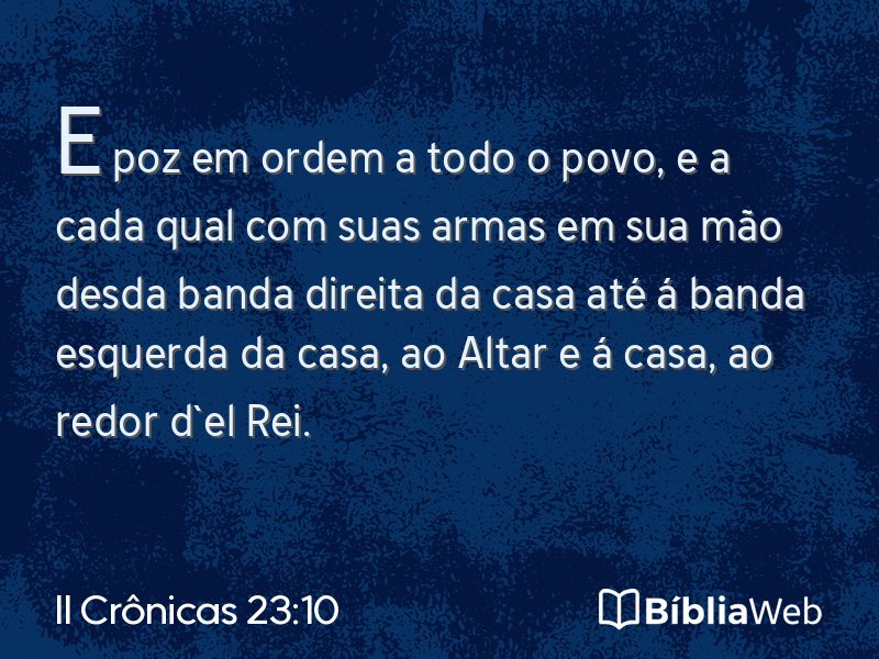 II Crônicas 23:10 em imagem para compartilhar