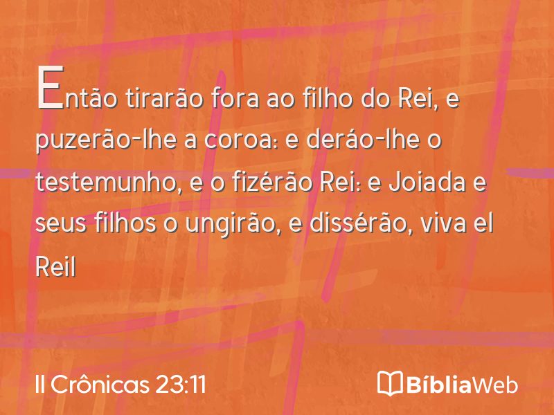 II Crônicas 23:11 em imagem para compartilhar