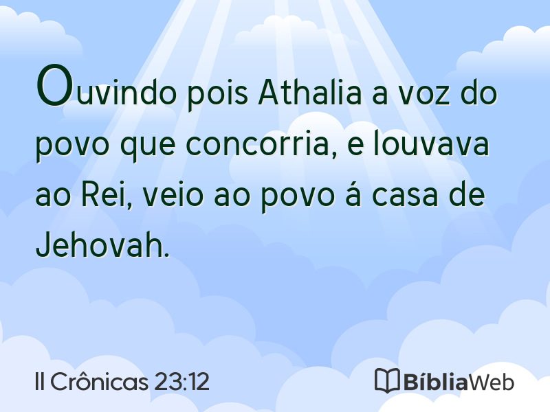 II Crônicas 23:12 em imagem para compartilhar