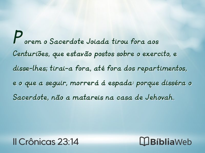 II Crônicas 23:14 em imagem para compartilhar