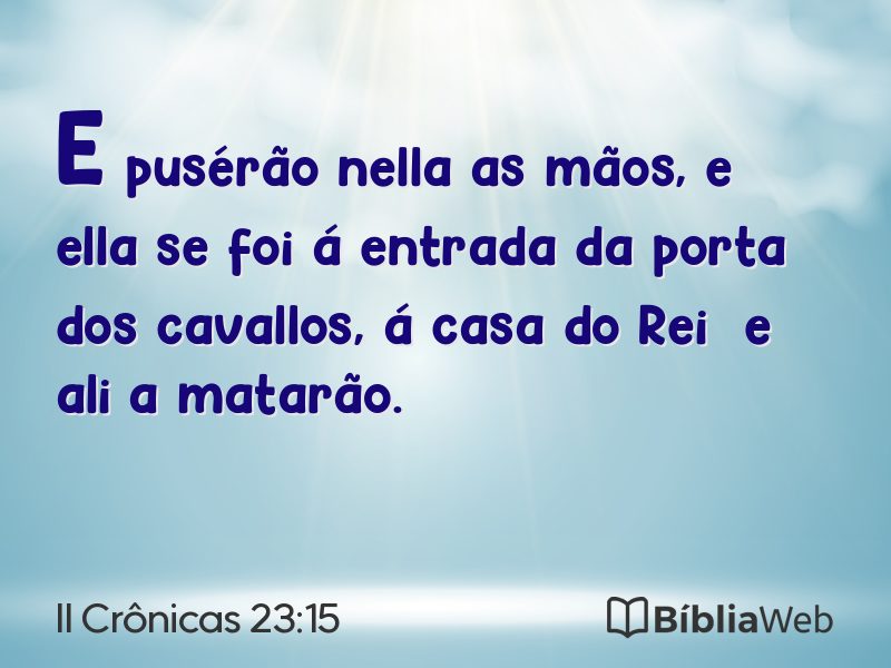 II Crônicas 23:15 em imagem para compartilhar