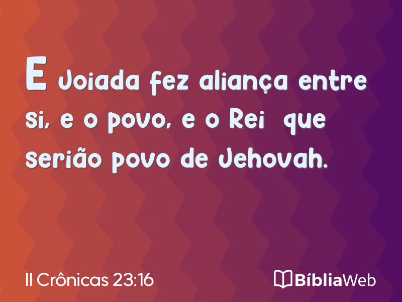 II Crônicas 23:16 em imagem para compartilhar