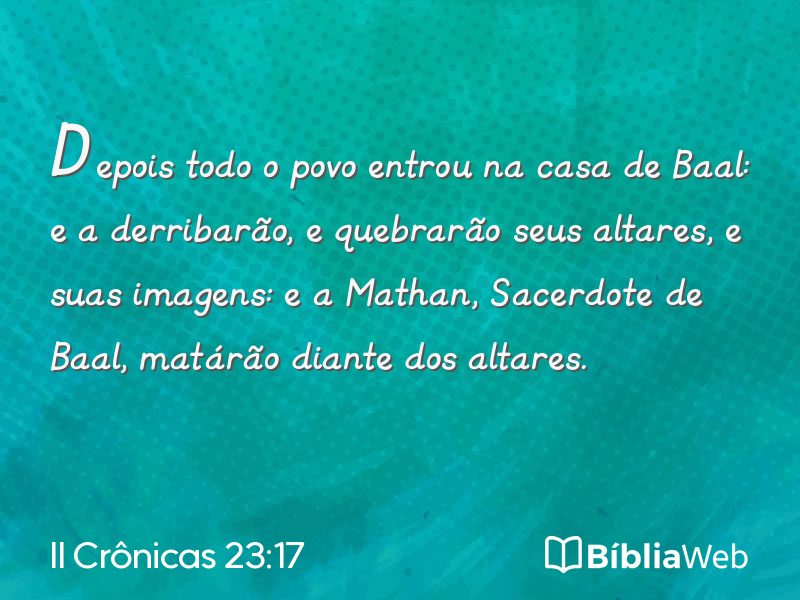 II Crônicas 23:17 em imagem para compartilhar