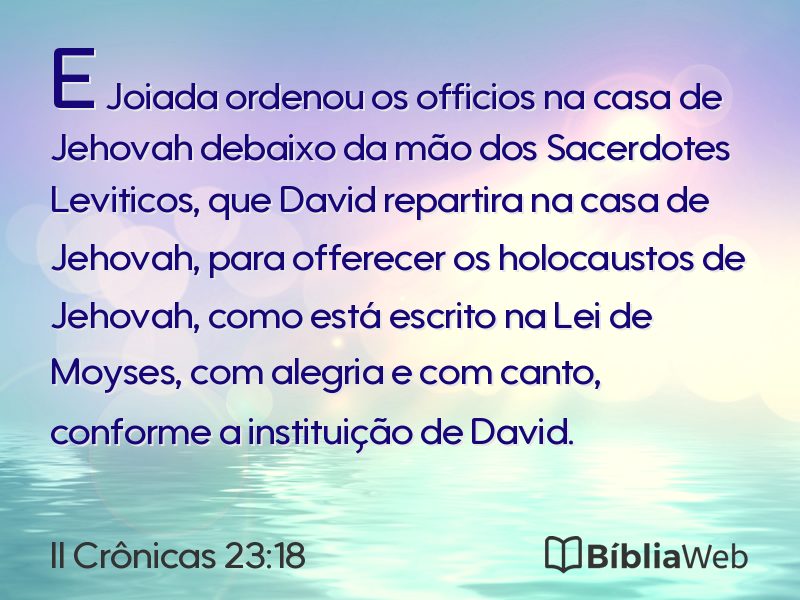 II Crônicas 23:18 em imagem para compartilhar