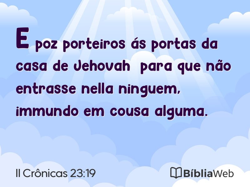 II Crônicas 23:19 em imagem para compartilhar
