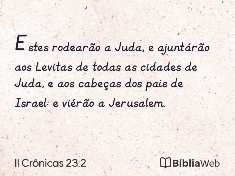II Crônicas 23:2 em imagem para compartilhar