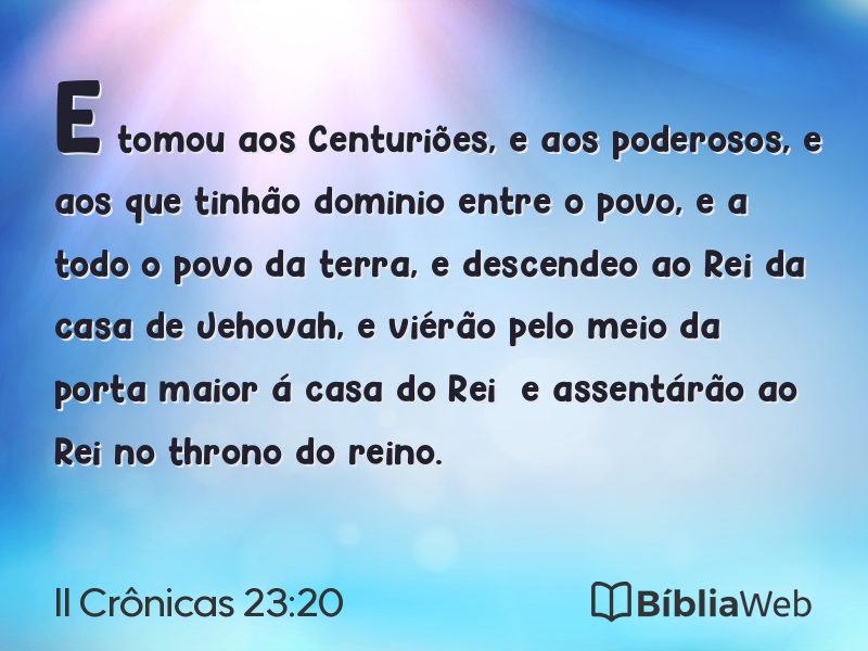 II Crônicas 23:20 em imagem para compartilhar