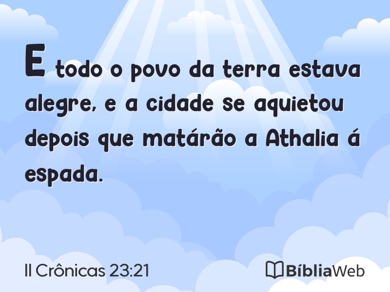 II Crônicas 23:21 em imagem para compartilhar