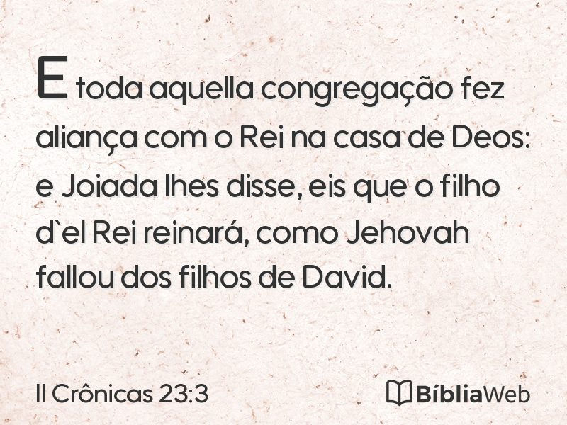 II Crônicas 23:3 em imagem para compartilhar