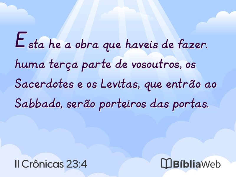 II Crônicas 23:4 em imagem para compartilhar