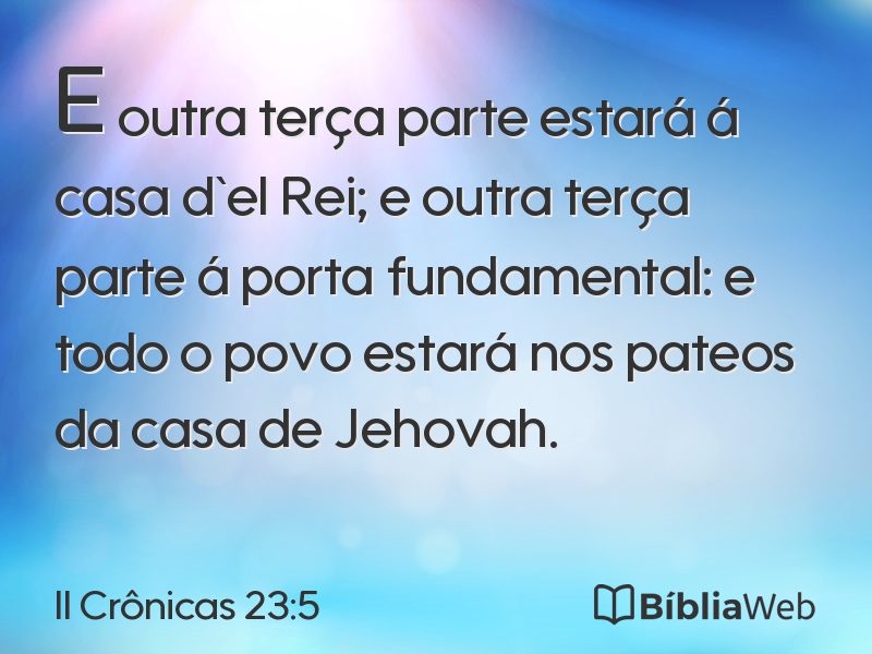II Crônicas 23:5 em imagem para compartilhar
