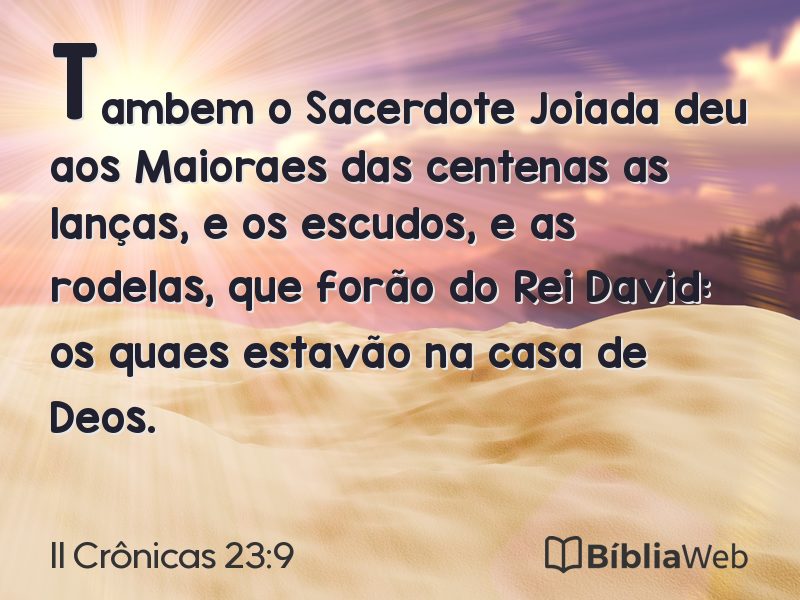 II Crônicas 23:9 em imagem para compartilhar