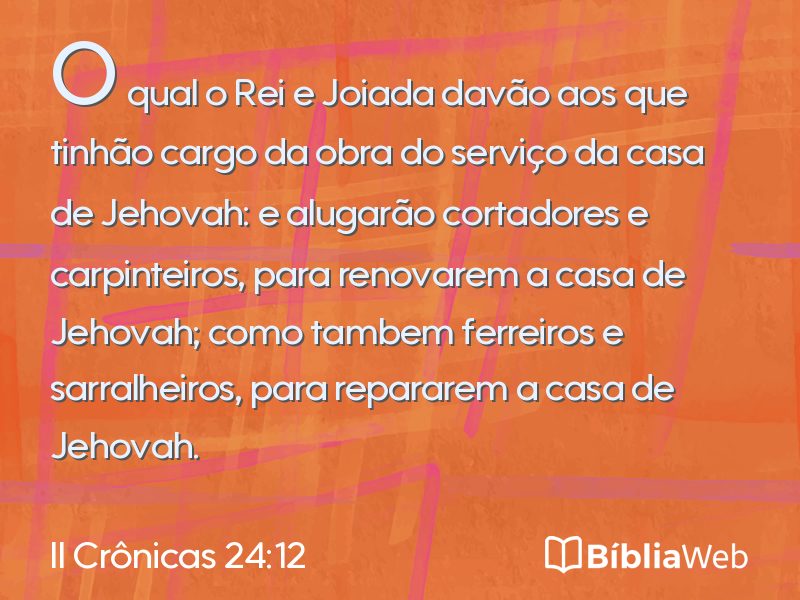 II Crônicas 24:12 em imagem para compartilhar