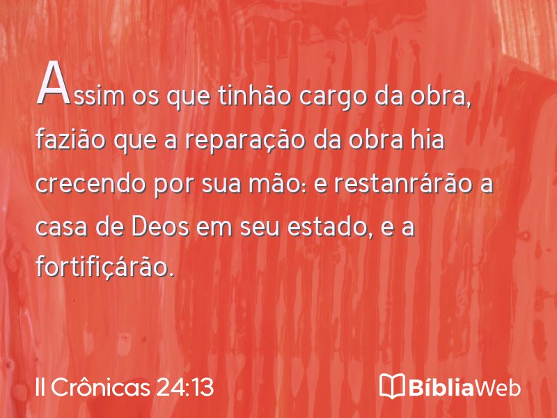 II Crônicas 24:13 em imagem para compartilhar