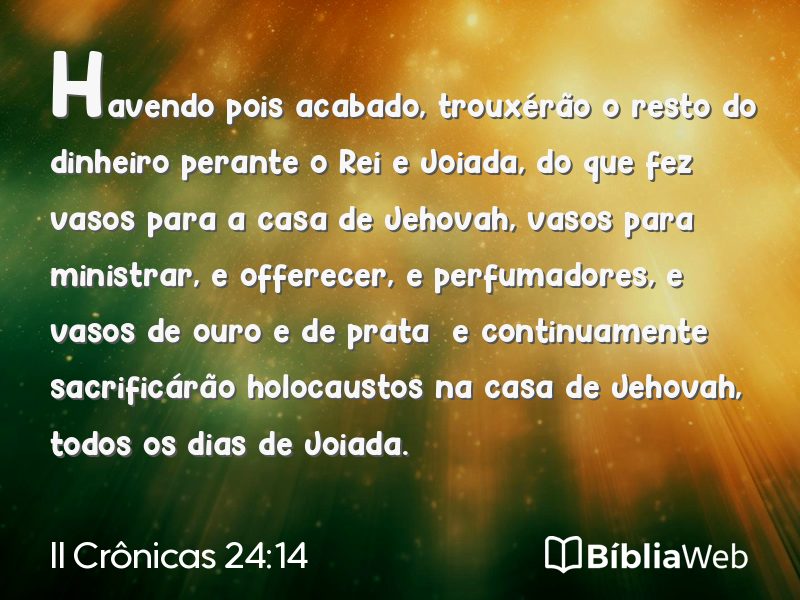 II Crônicas 24:14 em imagem para compartilhar