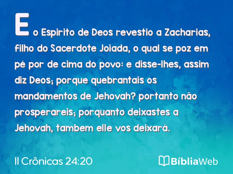 II Crônicas 24:20 em imagem para compartilhar