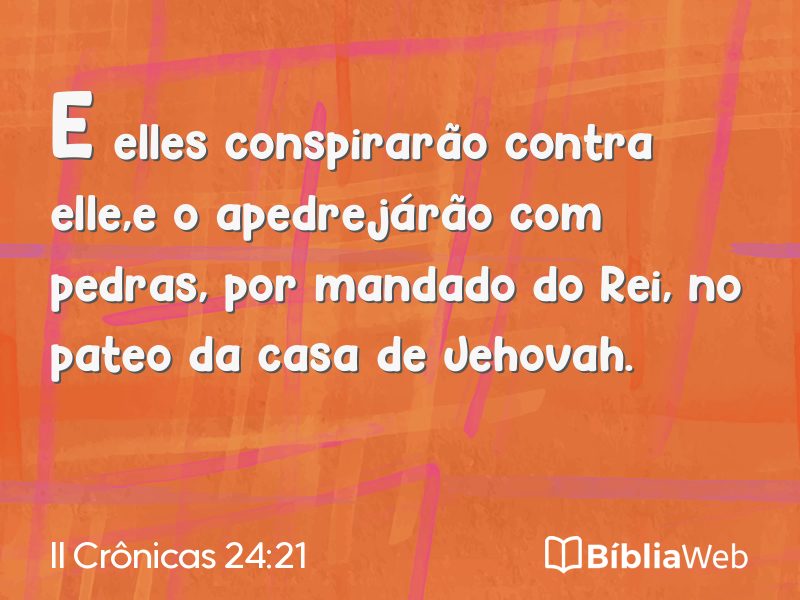 II Crônicas 24:21 em imagem para compartilhar