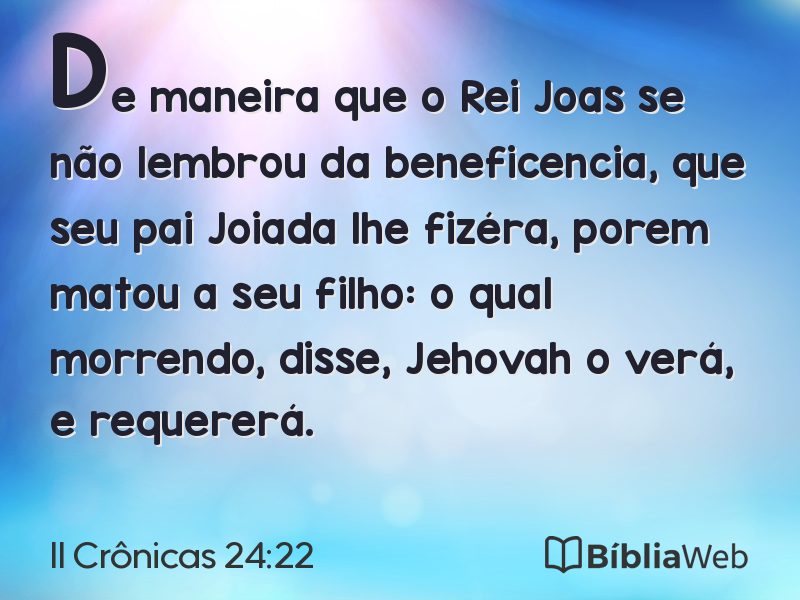 II Crônicas 24:22 em imagem para compartilhar
