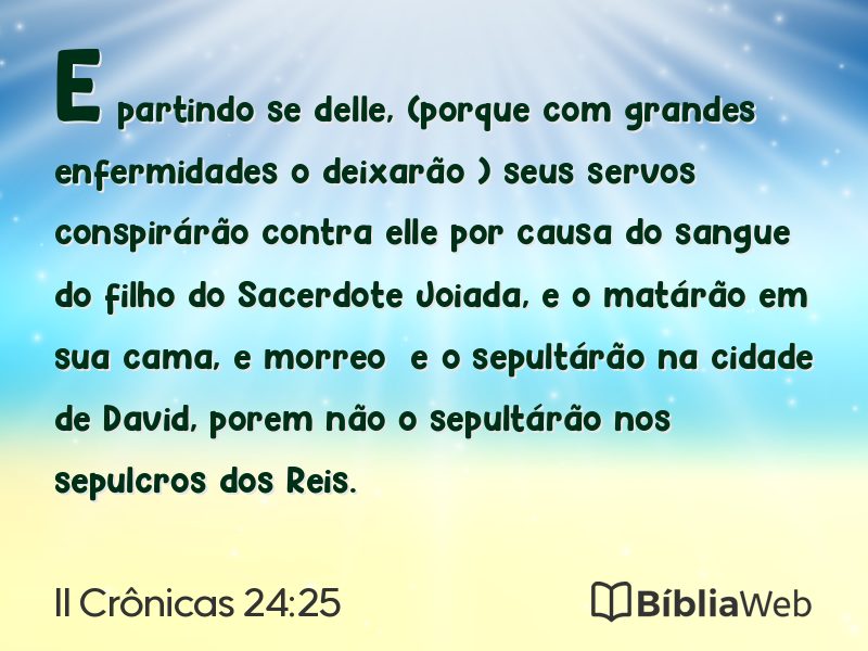 II Crônicas 24:25 em imagem para compartilhar